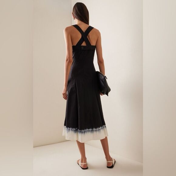 Proenza Schouler White Label Dip Hem Cotton Edie Dress Black Size 4 MSRP $500 - Picture 5 of 7